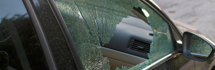 Broken,Side,Window,In,A,Car