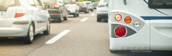 Traffic jam on the highway, holiday traffic